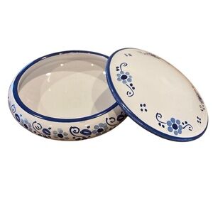Spanish Porcelain Ceramic Hand Painted Lidded Bowl Espana